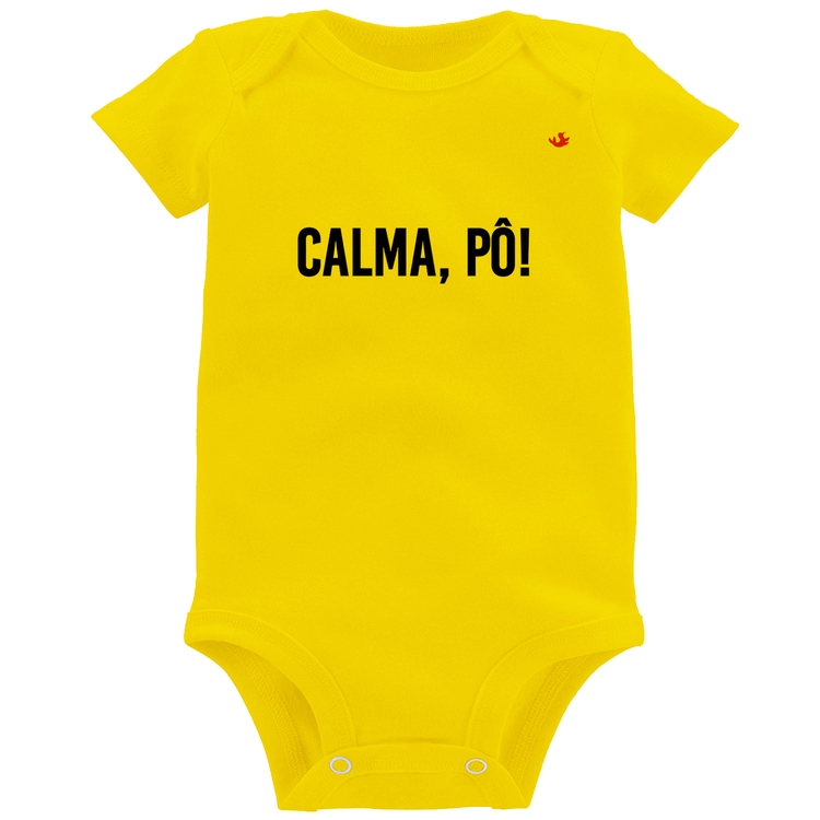 Body Bebê Calma, pô! - Amarelo
