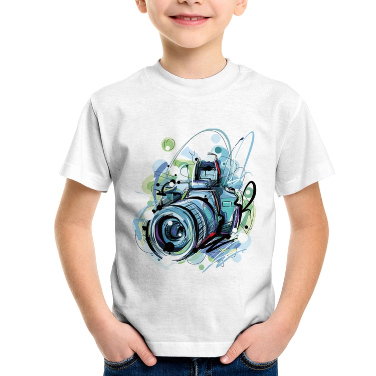 Camiseta Infantil Câmera Fotográfica