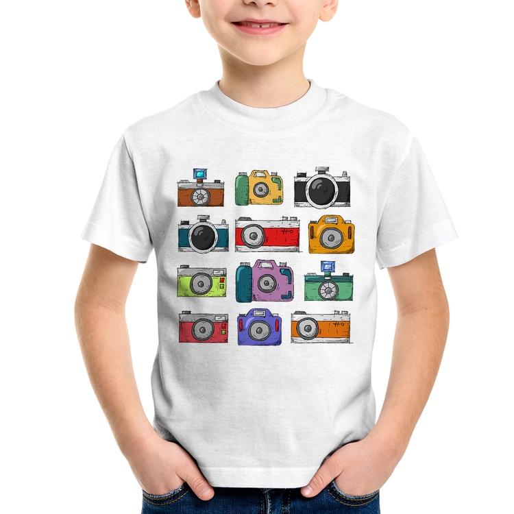 Camiseta Infantil Câmeras Retrô