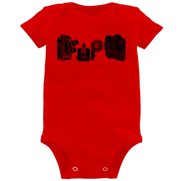 Body Bebê Câmeras Vintage - Vermelho