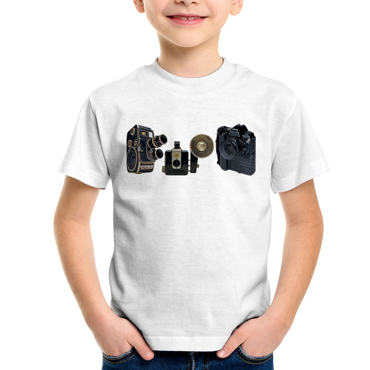 Camiseta Infantil Câmeras Vintage
