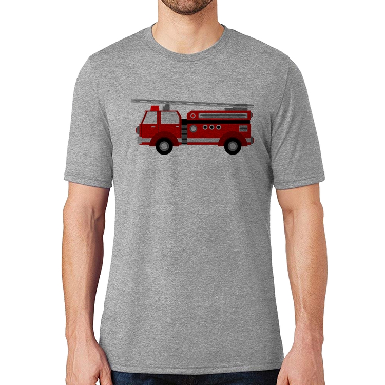 Camiseta Caminhão de Bombeiro - Cinza