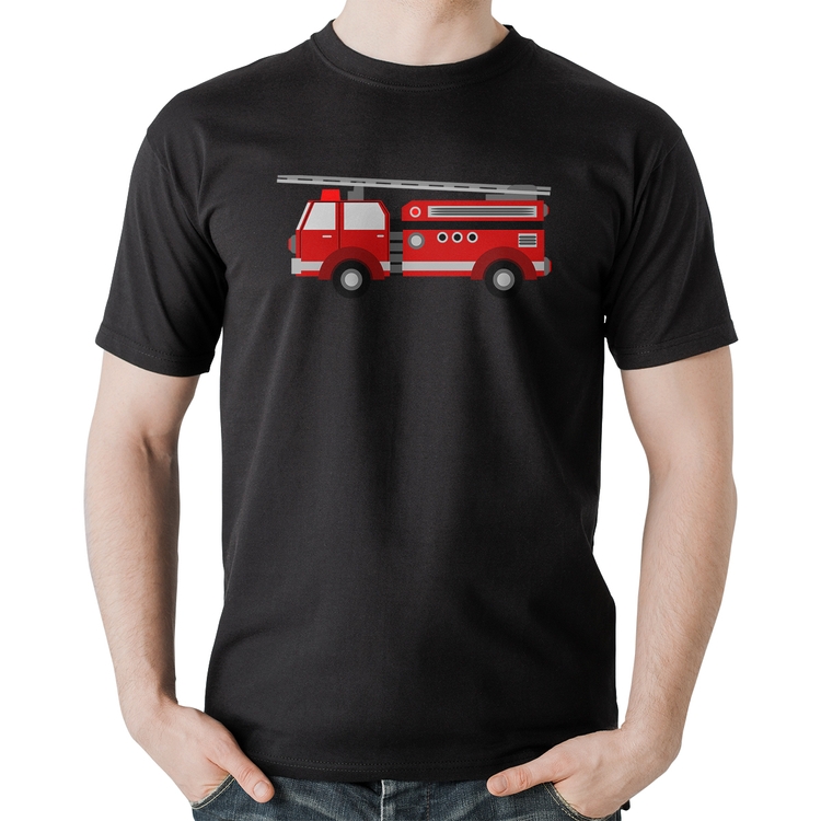 Camiseta Algodão Caminhão de Bombeiro