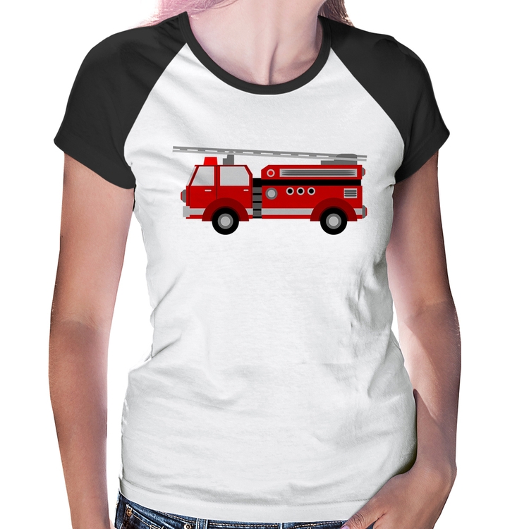 Baby Look Raglan Caminhão de Bombeiro