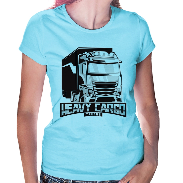 Baby Look Caminhão Heavy Cargo Caminhoneiro - Azul Bebê