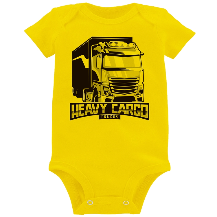 Body Bebê Caminhão Heavy Cargo Caminhoneiro - Amarelo