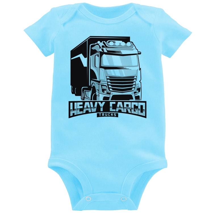 Body Bebê Caminhão Heavy Cargo Caminhoneiro - Azul Bebê