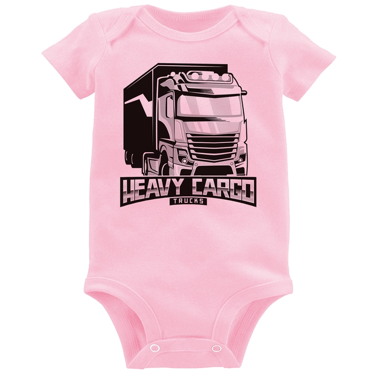 Body Bebê Caminhão Heavy Cargo Caminhoneiro - Rosa Bebê