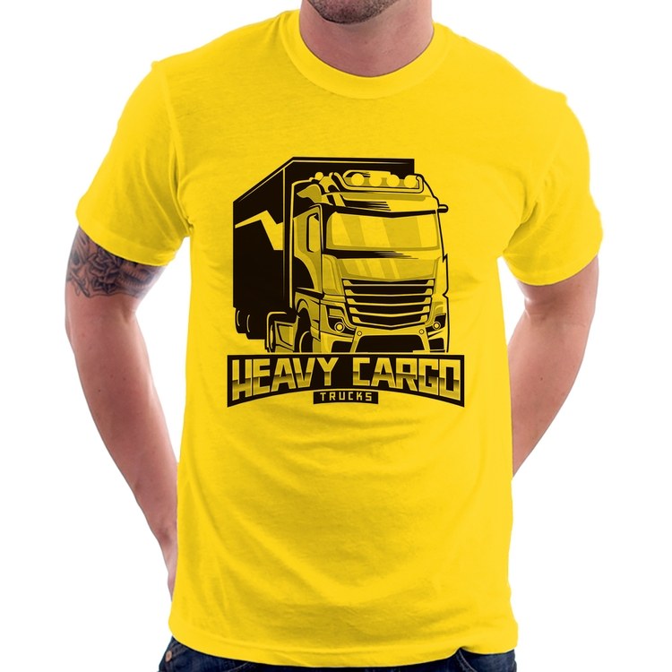 Camiseta Caminhão Heavy Cargo Caminhoneiro - Amarela