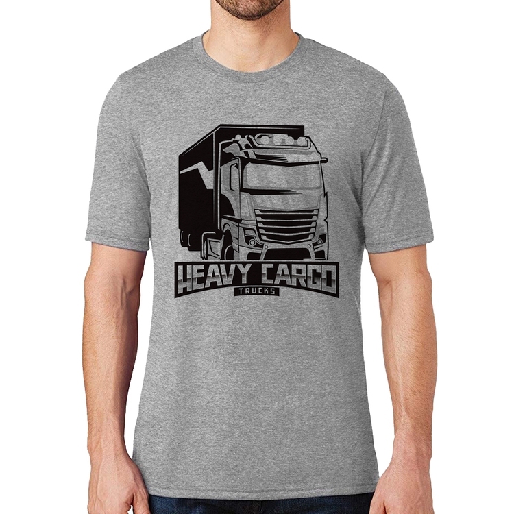Camiseta Caminhão Heavy Cargo Caminhoneiro - Cinza