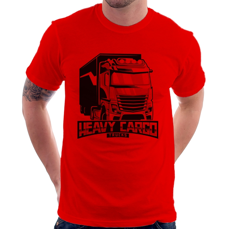Camiseta Caminhão Heavy Cargo Caminhoneiro - Vermelha