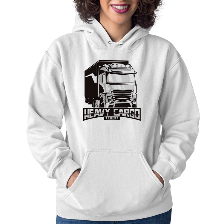 Moletom Feminino Caminhão Heavy Cargo Caminhoneiro - Branco