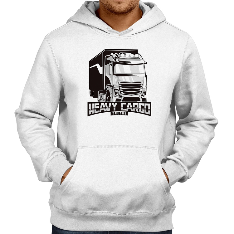 Moletom Caminhão Heavy Cargo Caminhoneiro - Branco