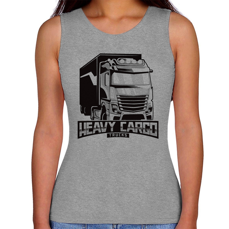 Regata Feminina Caminhão Heavy Cargo Caminhoneiro - Cinza