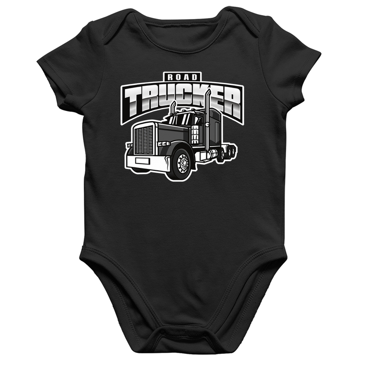 Body Bebê Algodão Caminhão Road Trucker Caminhoneiro