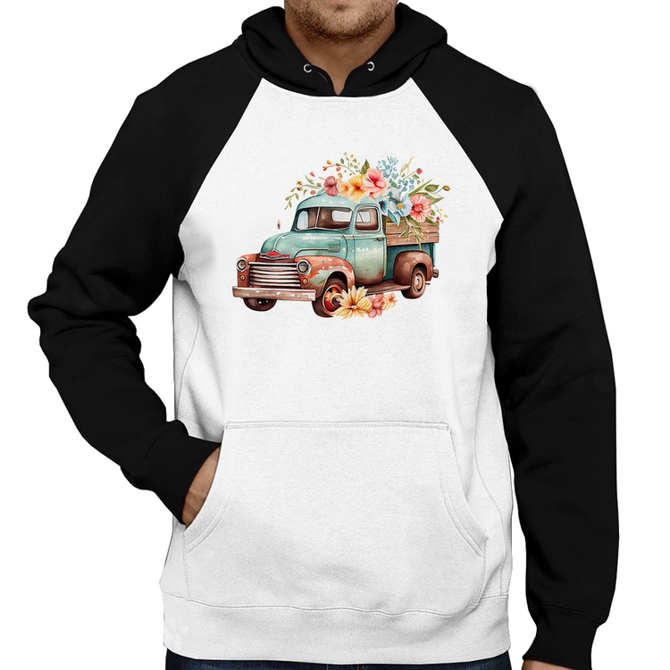 Moletom Caminhão Vintage e Flores
