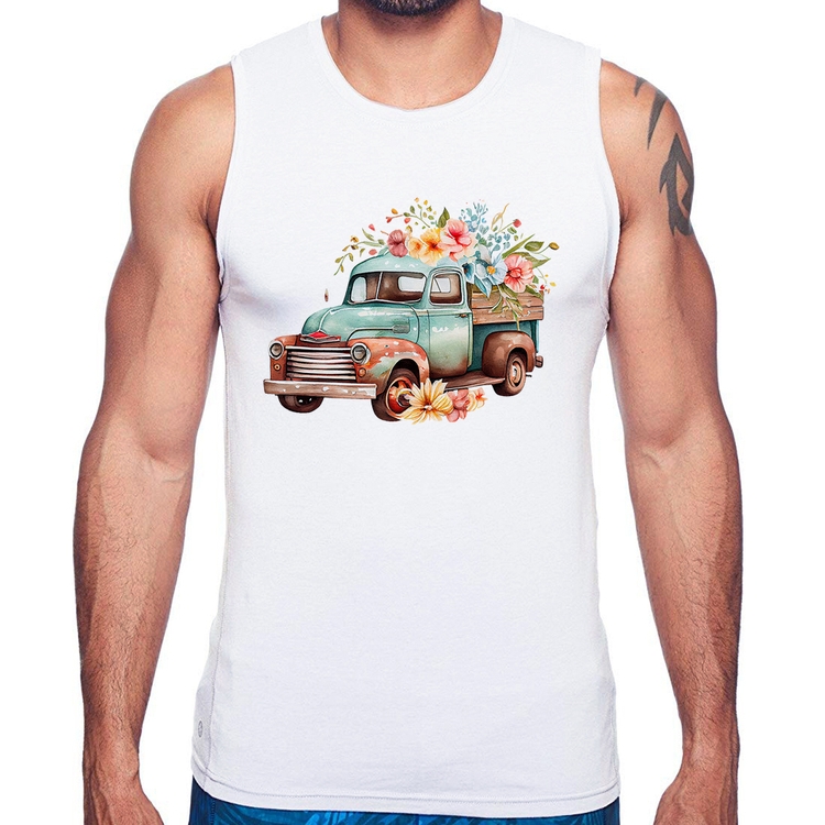 Regata Caminhão Vintage e Flores
