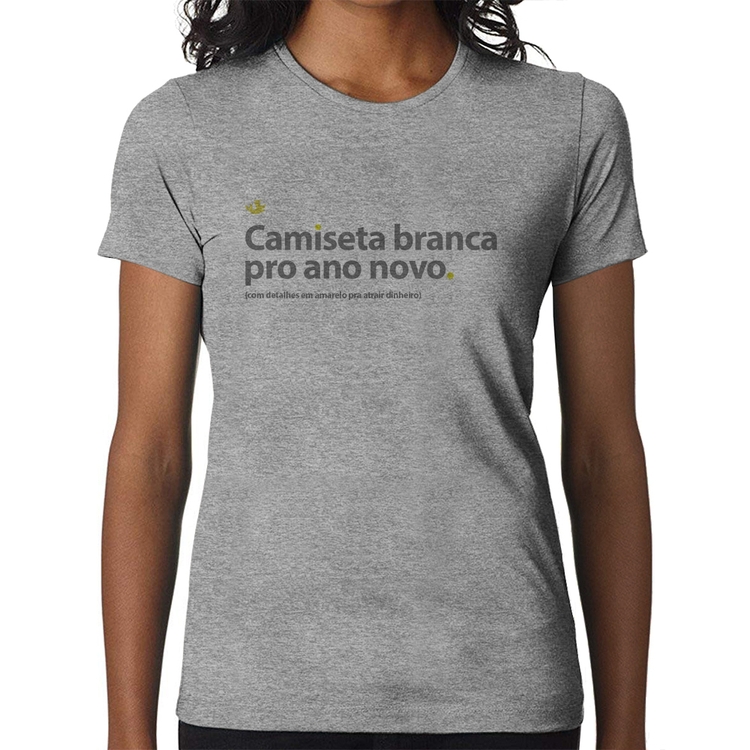 Baby Look Camiseta branca de ano novo - Cinza