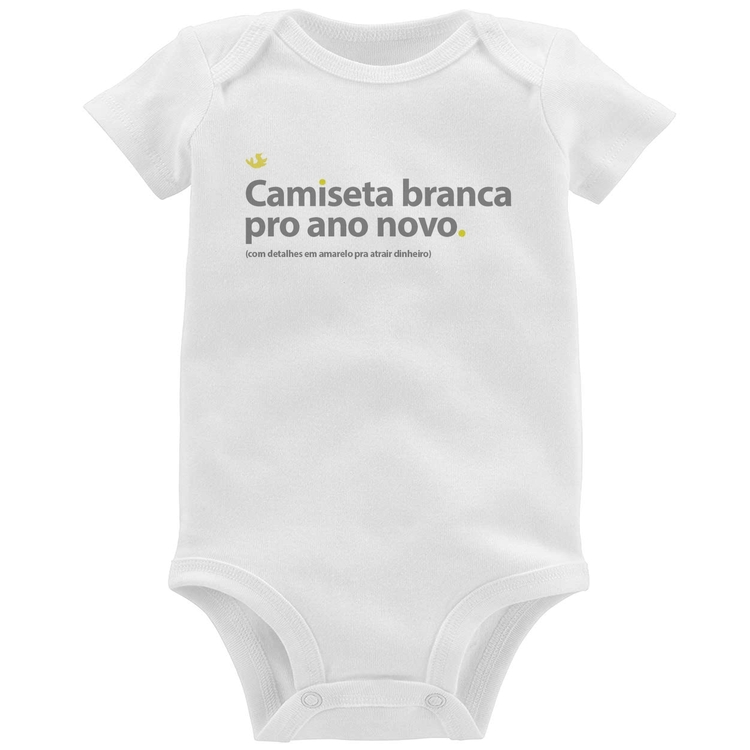 Body Bebê Camiseta branca de ano novo