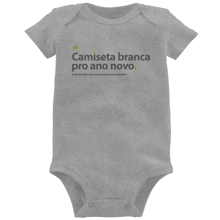 Body Bebê Camiseta branca de ano novo - Cinza