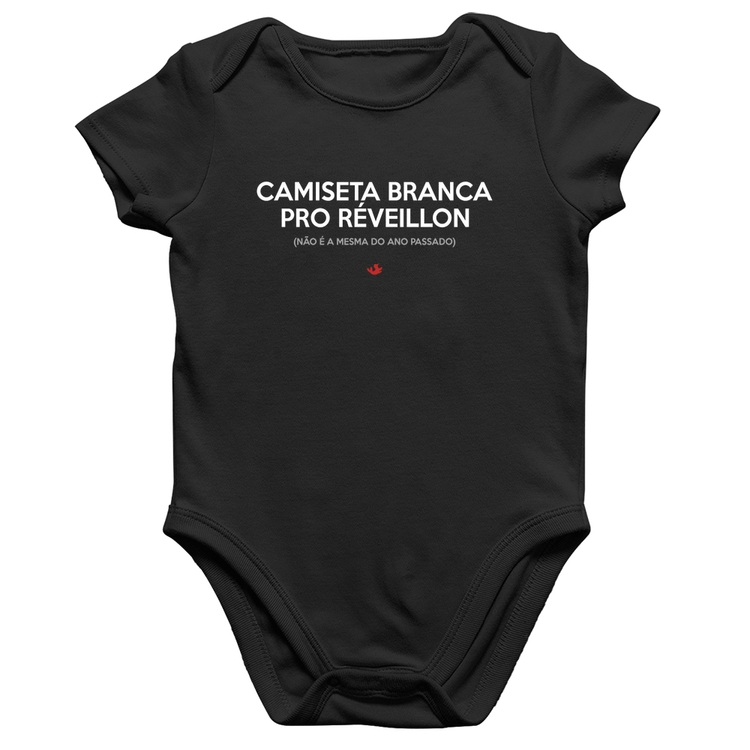 Body Bebê Algodão Camiseta Branca de Réveillon