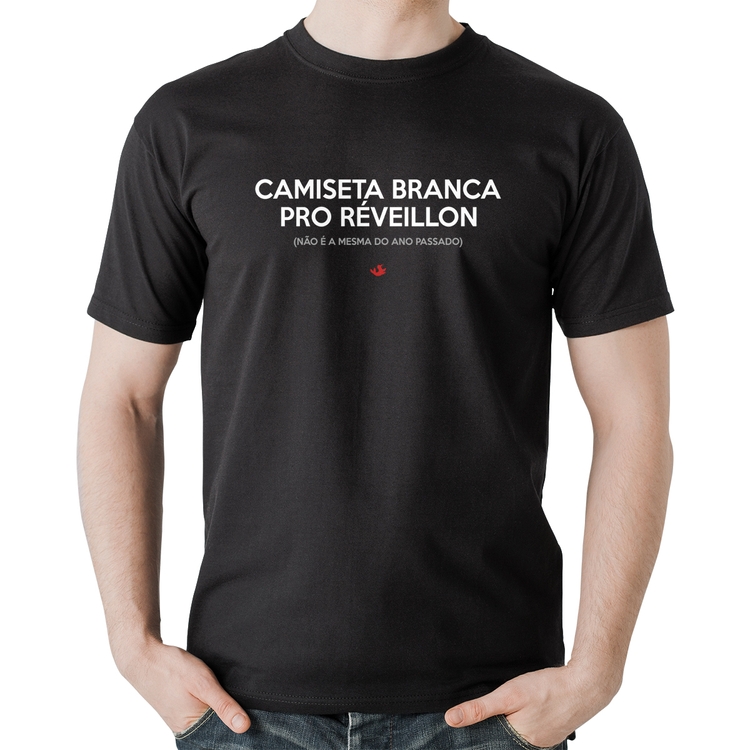 Camiseta Algodão Camiseta Branca de Réveillon