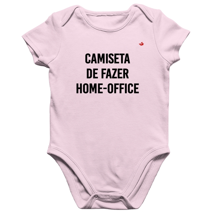 Body Bebê Algodão Camiseta de fazer home-office - Rosa Bebê