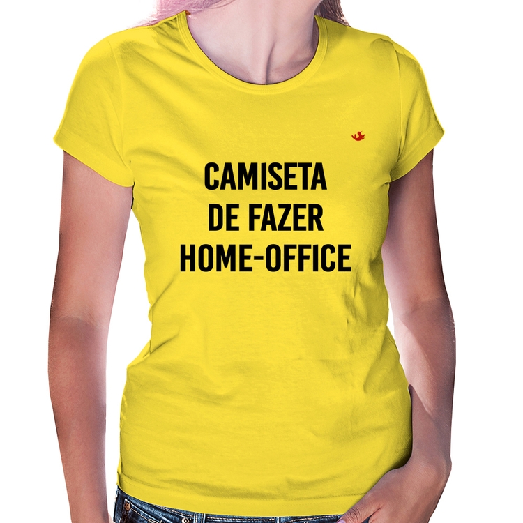 Baby Look Camiseta de fazer home-office - Amarela