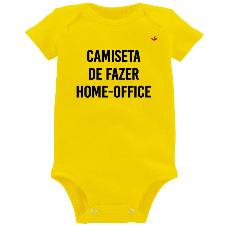 Body Bebê Camiseta de fazer home-office - Amarelo