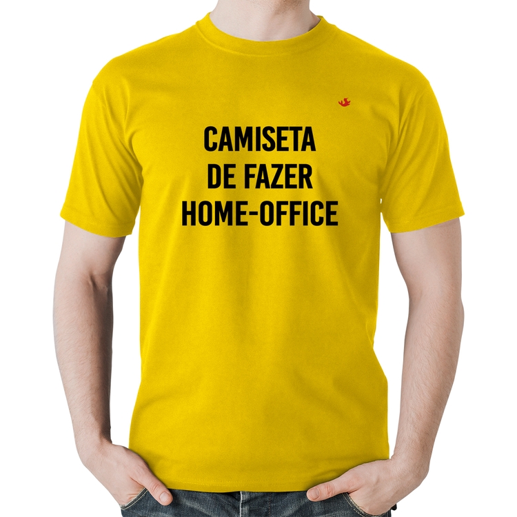 Camiseta Algodão Camiseta de fazer home-office - Amarela