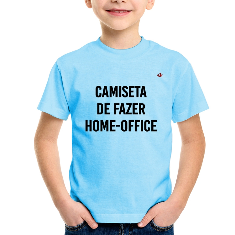 Camiseta Infantil Camiseta de fazer home-office - Azul Bebê