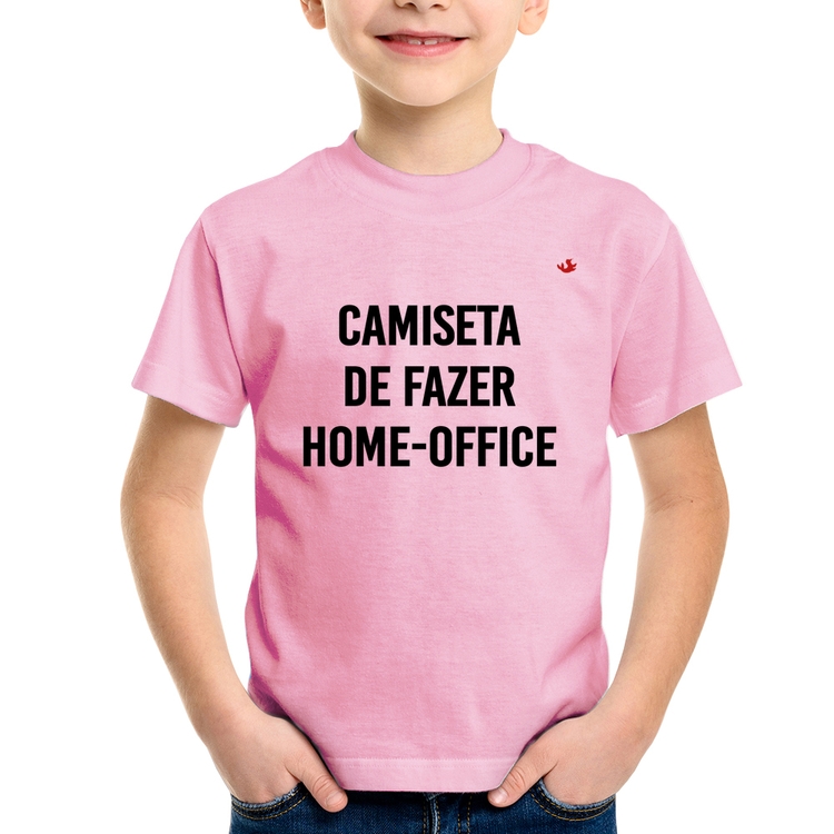 Camiseta Infantil Camiseta de fazer home-office - Rosa Bebê