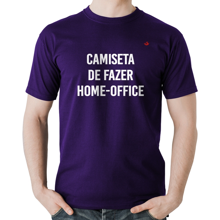 Camiseta Algodão Camiseta de fazer home-office - Roxa