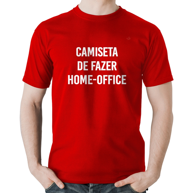 Camiseta Algodão Camiseta de fazer home-office - Vermelha