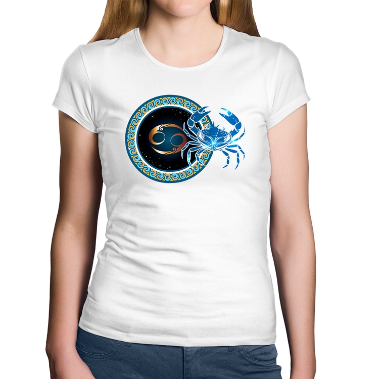 Baby Look Algodão Signo Câncer Astrologia - Branca