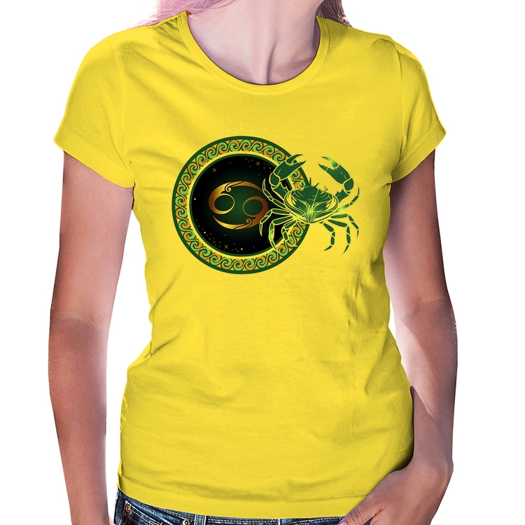 Baby Look Signo Câncer Astrologia - Amarela