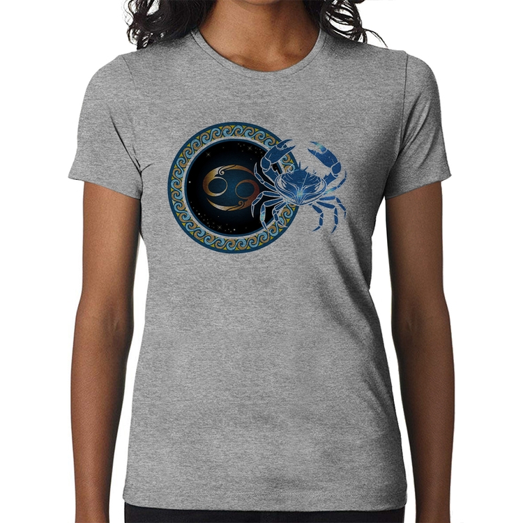 Baby Look Signo Câncer Astrologia - Cinza