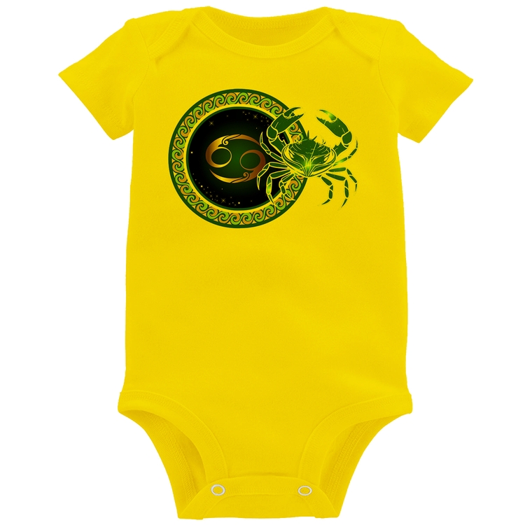 Body Bebê Signo Câncer Astrologia - Amarelo