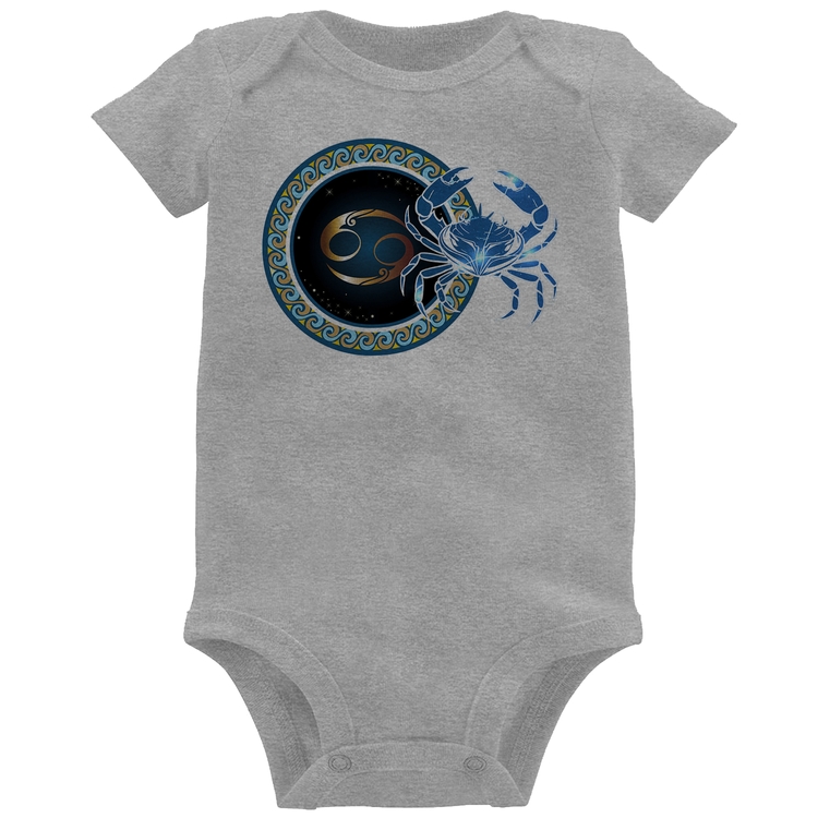 Body Bebê Signo Câncer Astrologia - Cinza