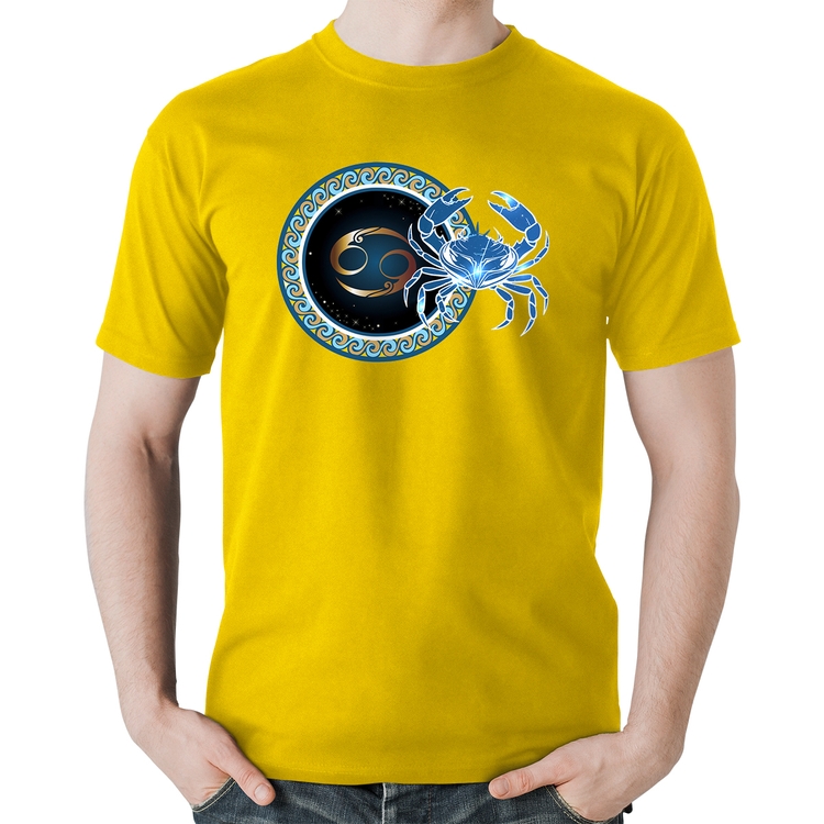 Camiseta Algodão Signo Câncer Astrologia - Amarela