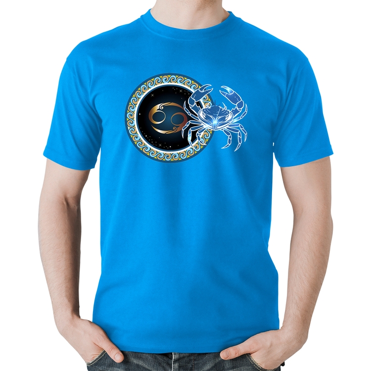 Camiseta Algodão Signo Câncer Astrologia - Azul