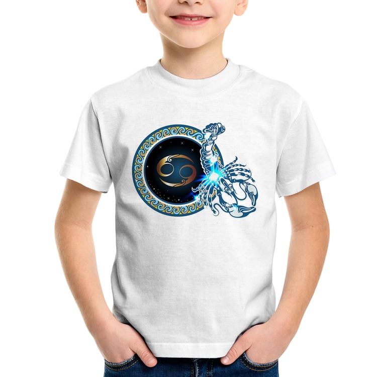 Camiseta Infantil Signo Câncer Astrologia