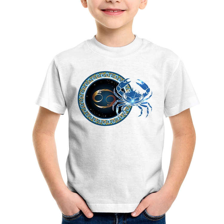 Camiseta Infantil Signo Câncer Astrologia