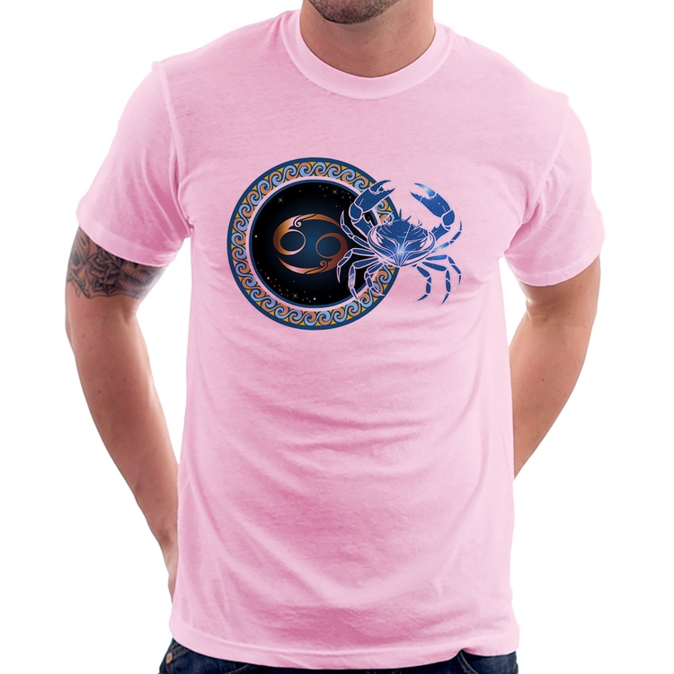 Camiseta Signo Câncer Astrologia - Rosa Bebê