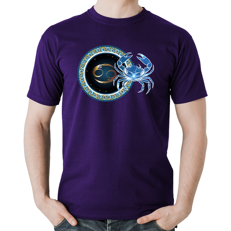 Camiseta Algodão Signo Câncer Astrologia - Roxa