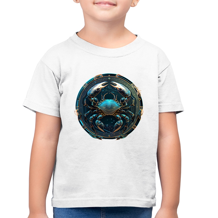 Camiseta Algodão Infantil Câncer Signo - Branca