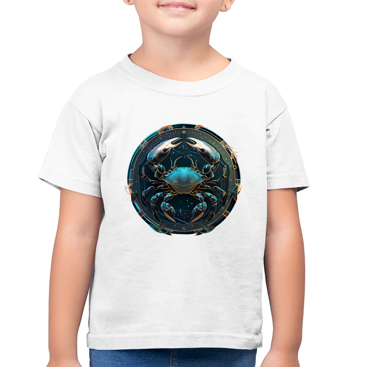 Camiseta Algodão Infantil Câncer Signo - Branca