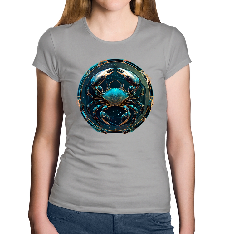 Baby Look Algodão Câncer Sígno - Cinza