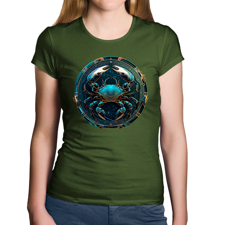 Baby Look Algodão Câncer Sígno - Musgo