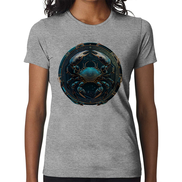 Baby Look Câncer Sígno - Cinza